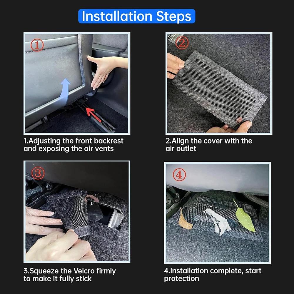 Air Outlet Cover for Tesla Model Y 3 Highland 2025-2025 Air Vents Cover Protective Net Under Seat Outlet Anti-blocking Dust Mesh