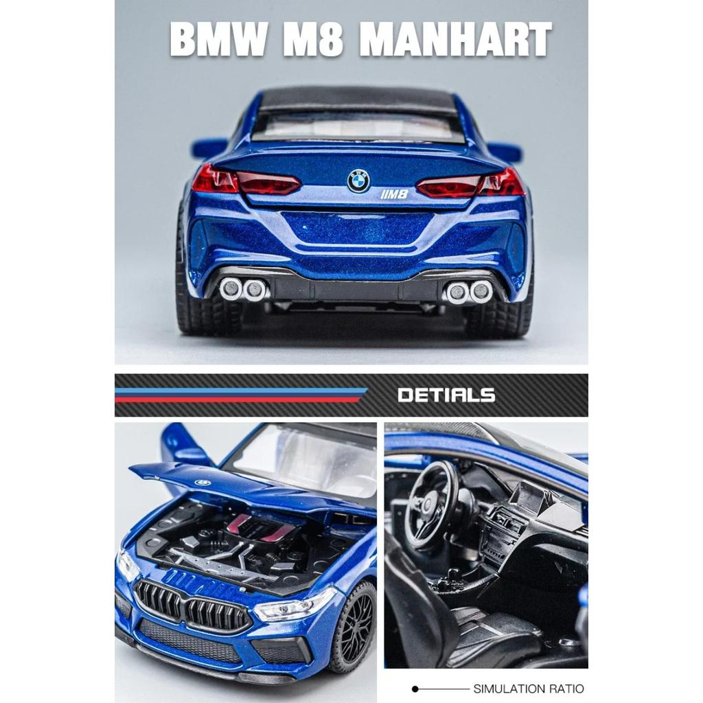 1/32 BMW Series M8 Supercar Alloy Diecasts & Toy Vehicles Metal Toy Car Model Sound and Light Collection Kids Toy