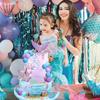Mermaid Cake Topper 26Pcs Under The Sea Cake Decors Seashell Mermaid Tail Cake Decoration for Ocean Theme Party Supplies