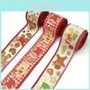 Festive Red Christmas Decoration Supplies Gingerbread Man Print Burlap Ribbon For Holiday Cheer