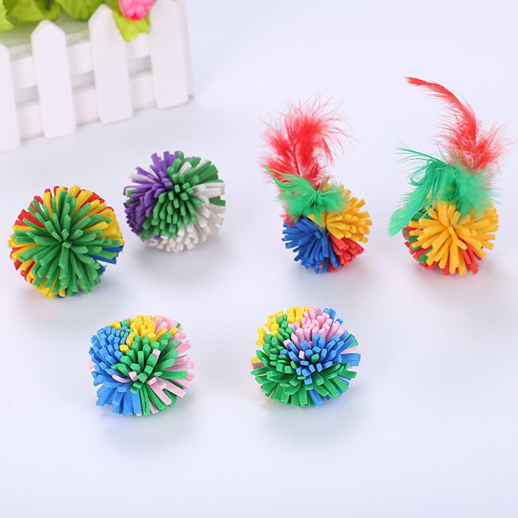 Cats Teaser Toy Soft Colorful EVA Balls 2 Inches Interactive Playing Quiet Balls for Indoor Kitten Chasing & Exercise