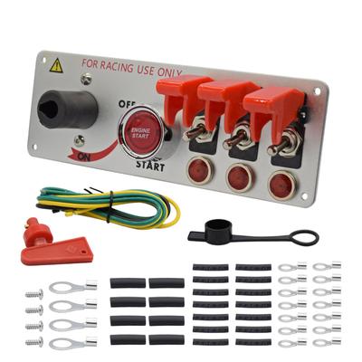 12V Racing Car Ignition Switch Panel with Engine Push Button Ignition Starter 5 In 1 Toggle Switches for Race Sport Competitive