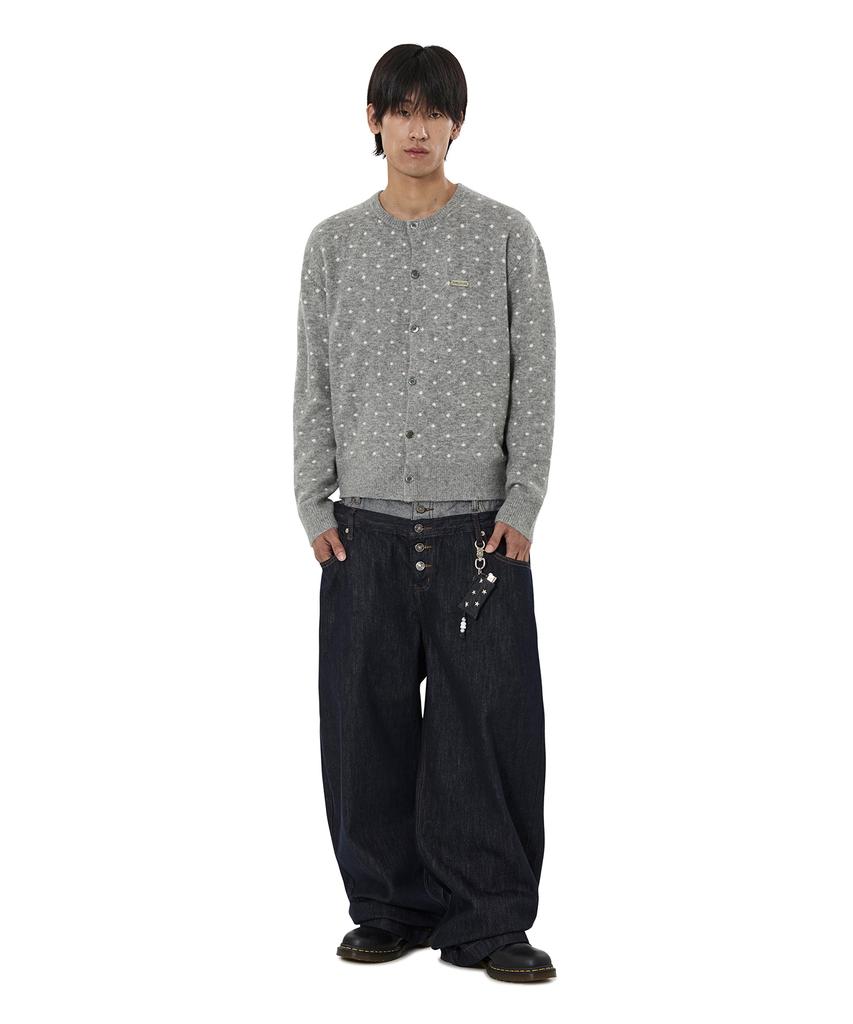 Openyard(Oy) Tiny Dot Knit Cardigan - Melange