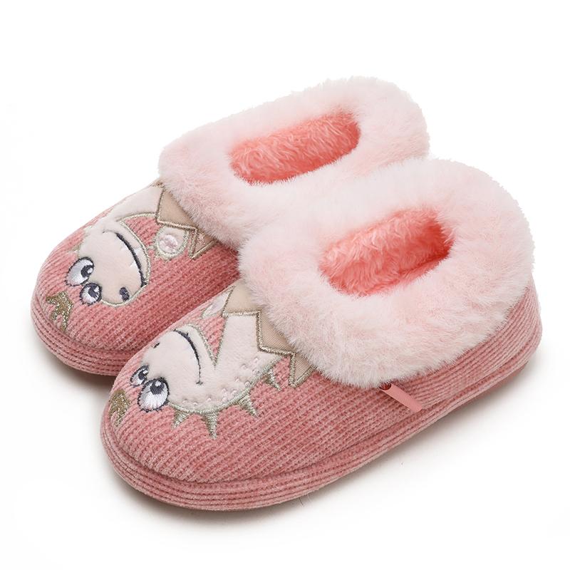 Fashion Smile PoP Fuzzy Boys Girls Indoor House Slippers Winter Warm Cute Kids Baby Shoes Outdoor Lightweight Non-Slip Home Socks Shoes
