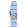 1PC Wildflower Teacher Letter Print 750ml Color Plastic Sports Water Bottle Leakproof Flip Straw Lid Suitable for Sports Office Home Use