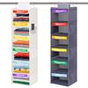 6 Shelf Weekly Clothes Organizer Children's Clothing Storage Hanging Bag with 6 Side Pocket Large Capacity Foldable Storage Rack