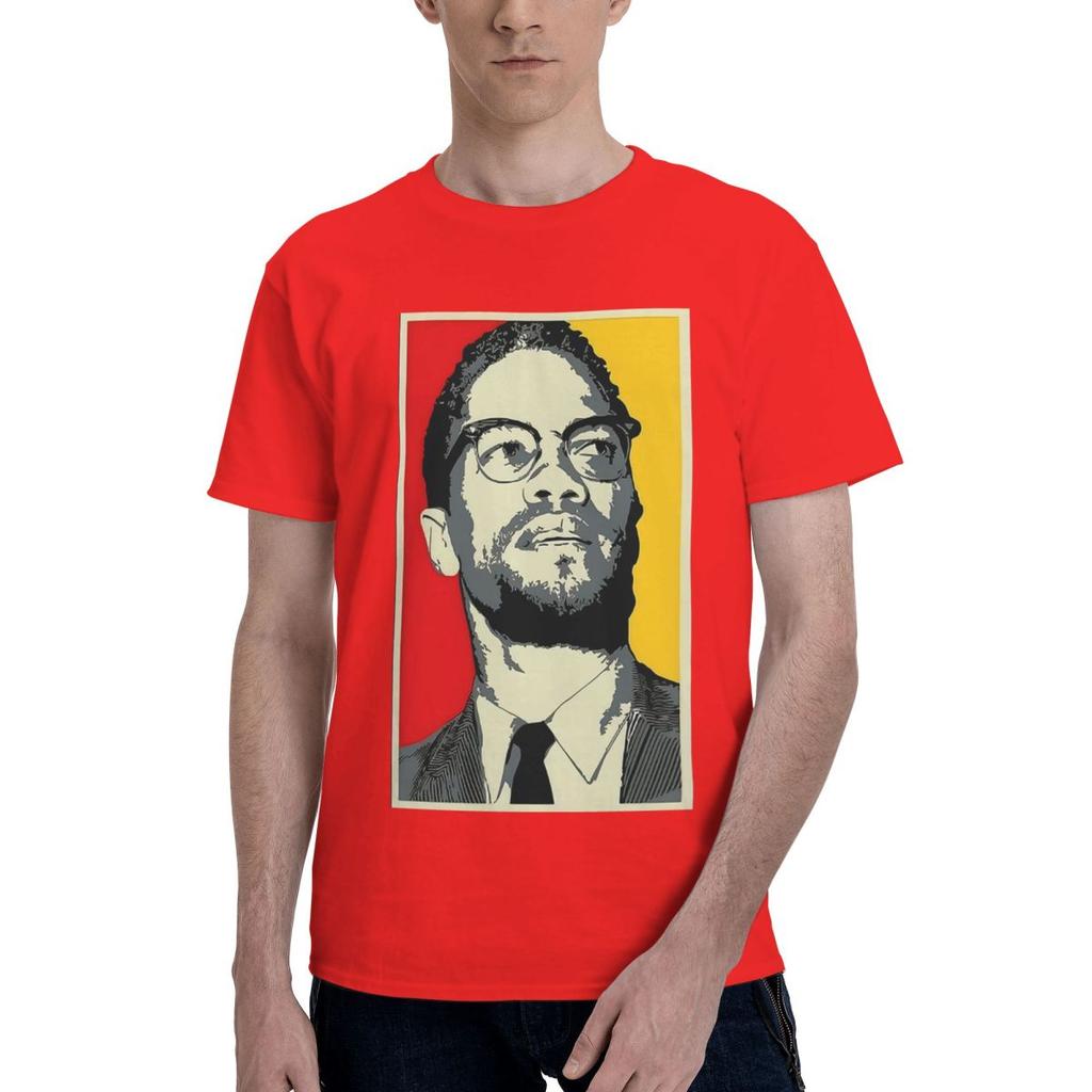 Malcolm X Wide Brown 100 Cotton Casual Breathable Confortable T Shirt Mens Clothing Brands Men TShirt