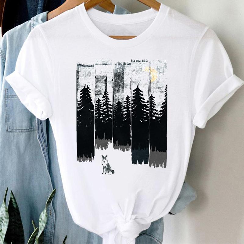 Women Print Tee Top Travel Sweet Lovely Style Trend 90s Summer Fashion Tshirt Short Sleeve Lady Female Clothing Casual Graphic T-shirt