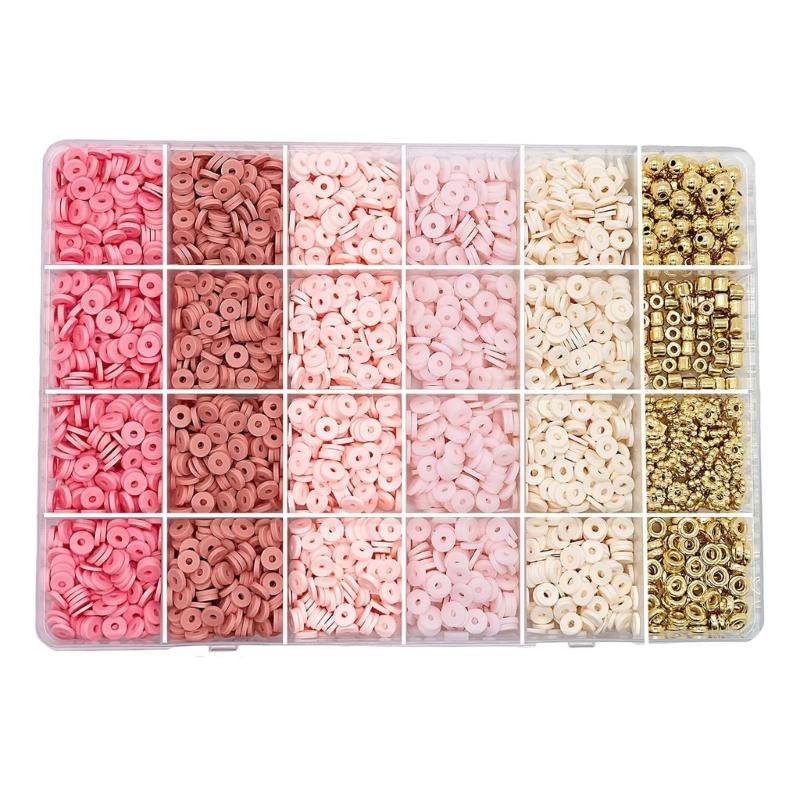 

2820/2780pcs Clay Beads for Jewelry Making Bracelet Kits Flat Round Spacer Charm Beads Necklace Earring DIY Craft Set