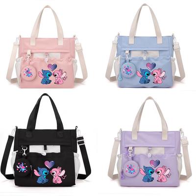 Large Capacity Nylon Cloth Tote Bag Female Student Fresh Tutoring Bag Versatile Shoulder Messenger Bag Carry Book Bag In Class