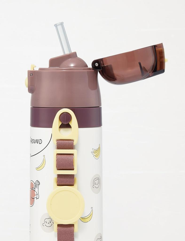 Skater Stainless Steel Water Bottle Straw Drinking 400ml Cup Drinking 350ml Lightweight Type Curious George 25 Small Capacity Type Waterbottle Sports