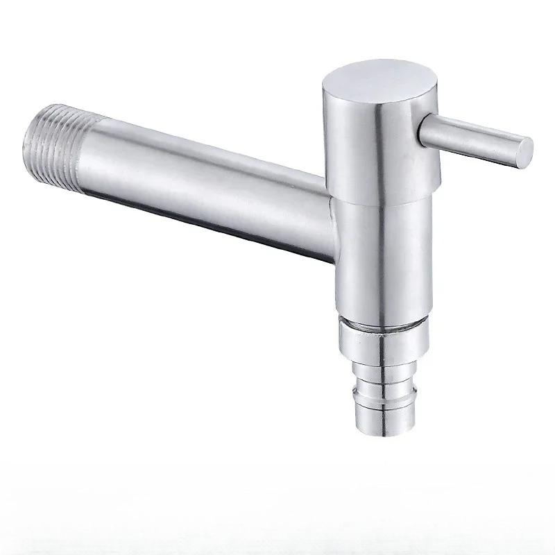 Bathroom 304 Stainless Steel Washing Machine Faucet Quick Opening 4 Tap Extended Balcony Mop Pool Faucet