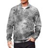 Men's Loose Casual 1/4 Zip Sweatshirt Fashion Printed Long Sleeve Top With Pockets