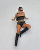 Dames Gotische Punk Uitgesneden Oogjes Eén Schouder Top & Short Set
