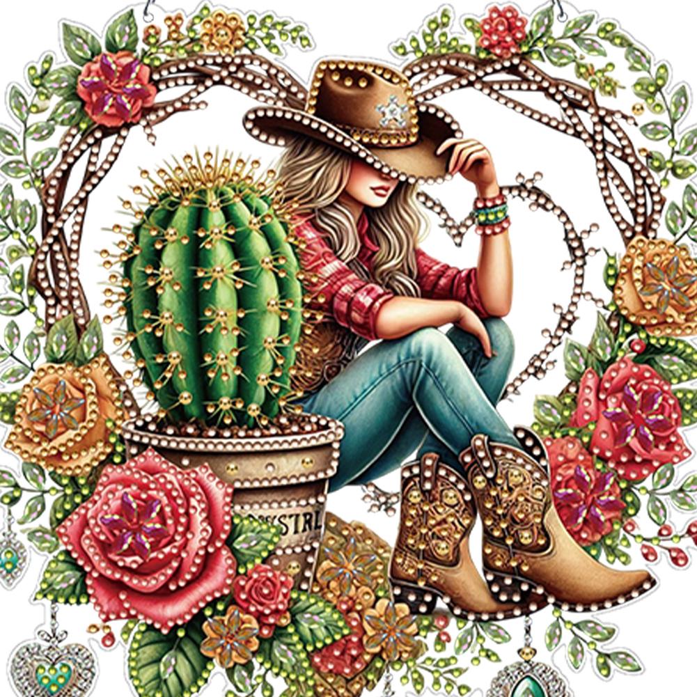 2pcs Acrylic 2D Flat DIY Special Shape Rhinestone Diamond Art Window Pendants Diamond Painting Set DIY Home Decor Hanging Charm