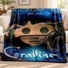 Coraline Blanket Flannel Blanket Soft Cozy Plush Throw for Sofa Bed Lightweight Home Decoration Outdoor Camping