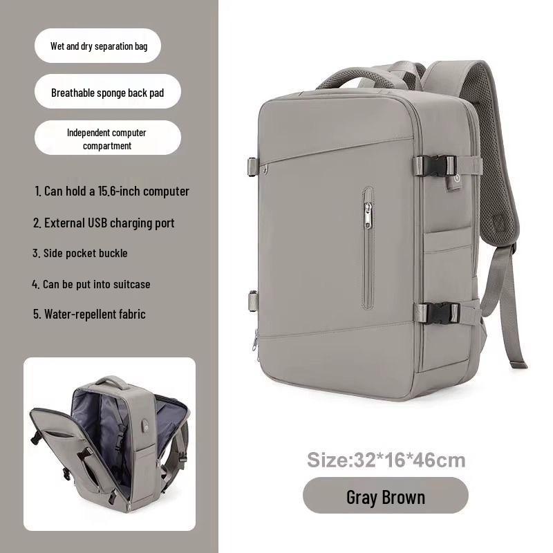 Men's Large Capacity Travel Backpack with Wet/Dry Separation, Cabin-Size Business Computer Backpack