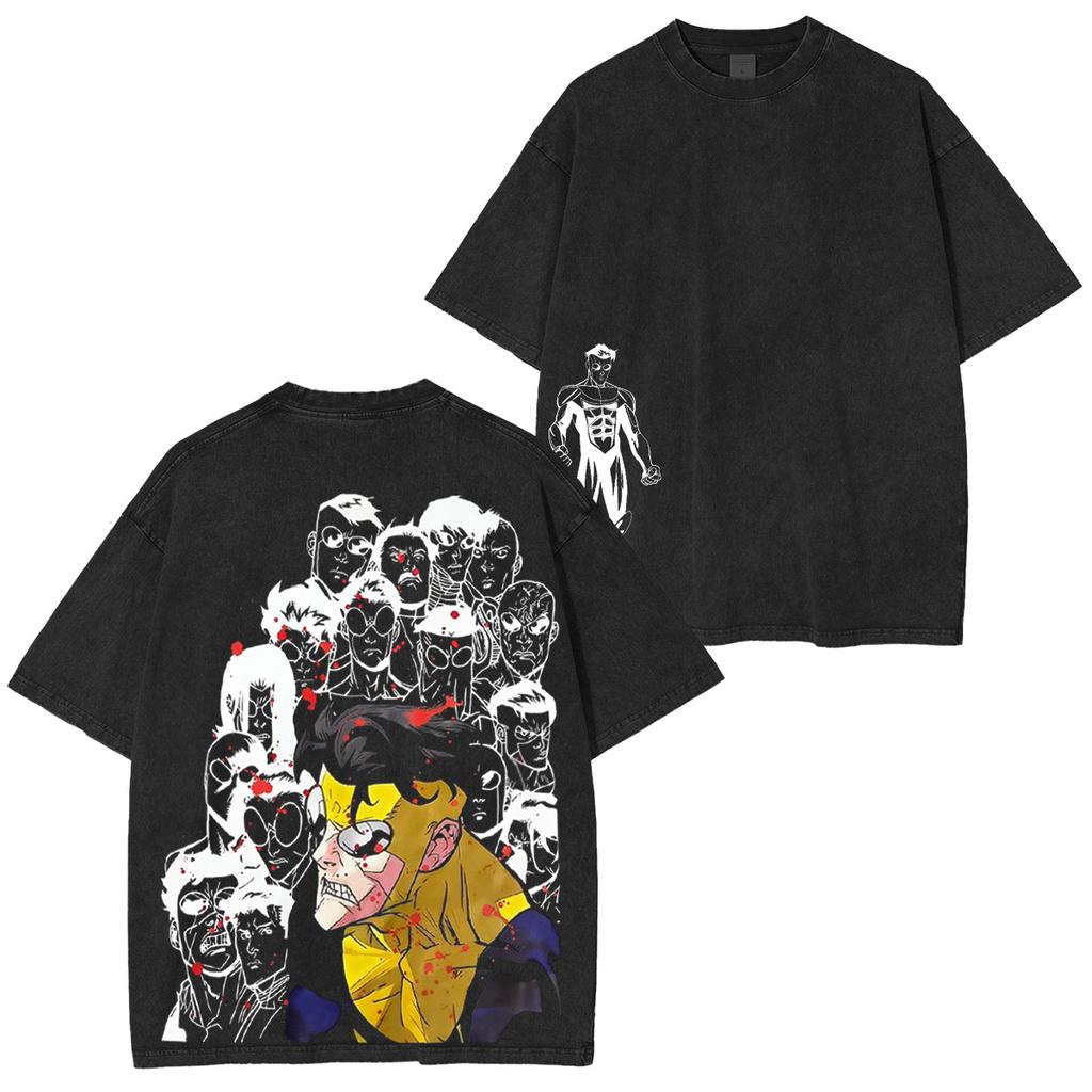 T-shirt Lavata Invincible Mark Grayson Uomo Donna Retro Lavata Oversize Streetwear Estiva Casual Larga Manica Corta Abbigliamento Femminile Maschile