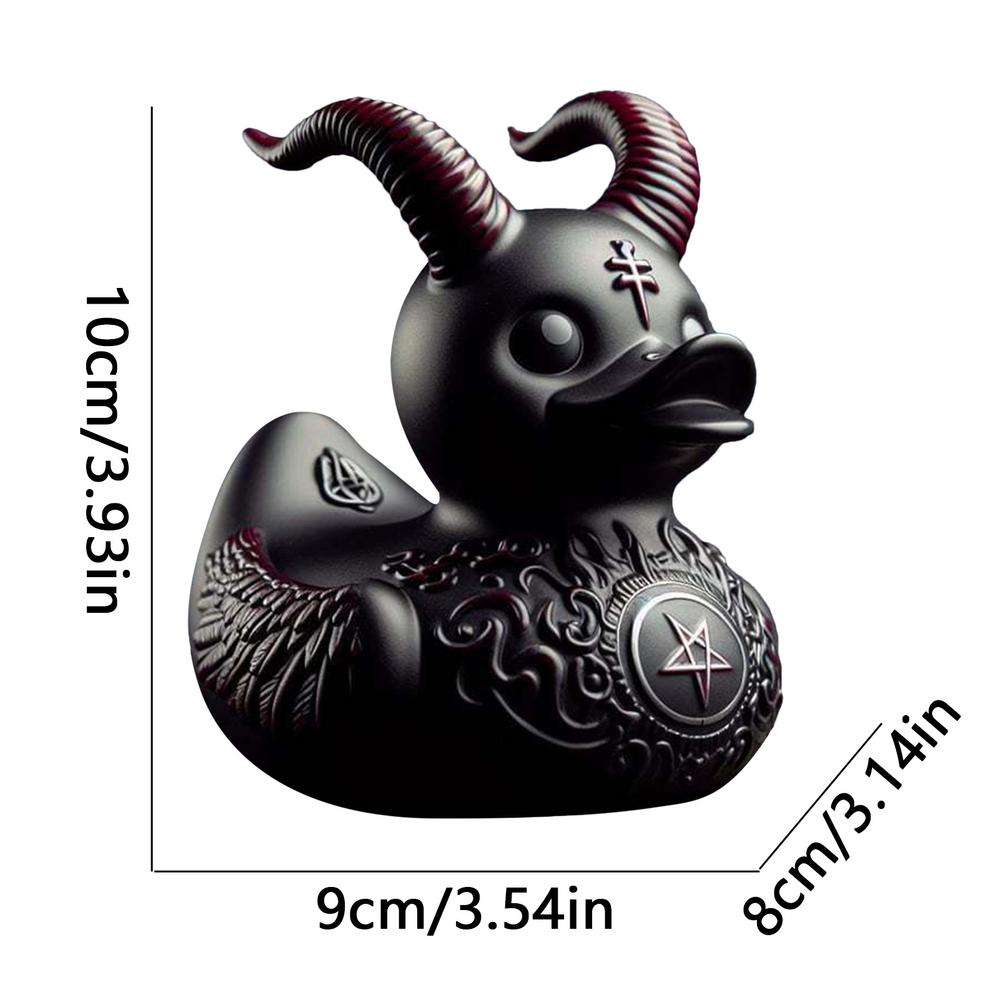 Duck Statue Indoor Gothic Sculpture Punk Animal Figurine Resin Statues Desk Decor Collectible Figurines Satan Duck Tabletop