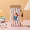 2Pcs Cartoon PU Leather Glasses Bag Waterproof Portable Eyeglass Pouch Cosmetic Bag  Daily Use