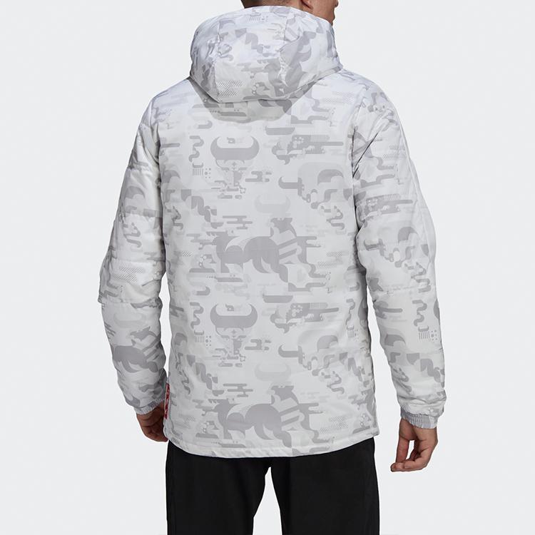 Adidas Real Cny Padded Jacket With Hood Men Outerwear Grey GL0044