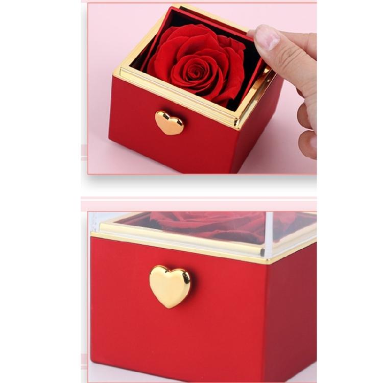 Innovative drehbare Ringbox mit schönem Blumenanhänger Schmuck-Präsentationsetui Geeignet für besondere Überraschungen