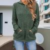 Pulover tricotat pentru femei, cu glugă, cu mânecă lungă, tricotat cu nervuri, cu buzunare, ocazional, tricotaj de toamnă