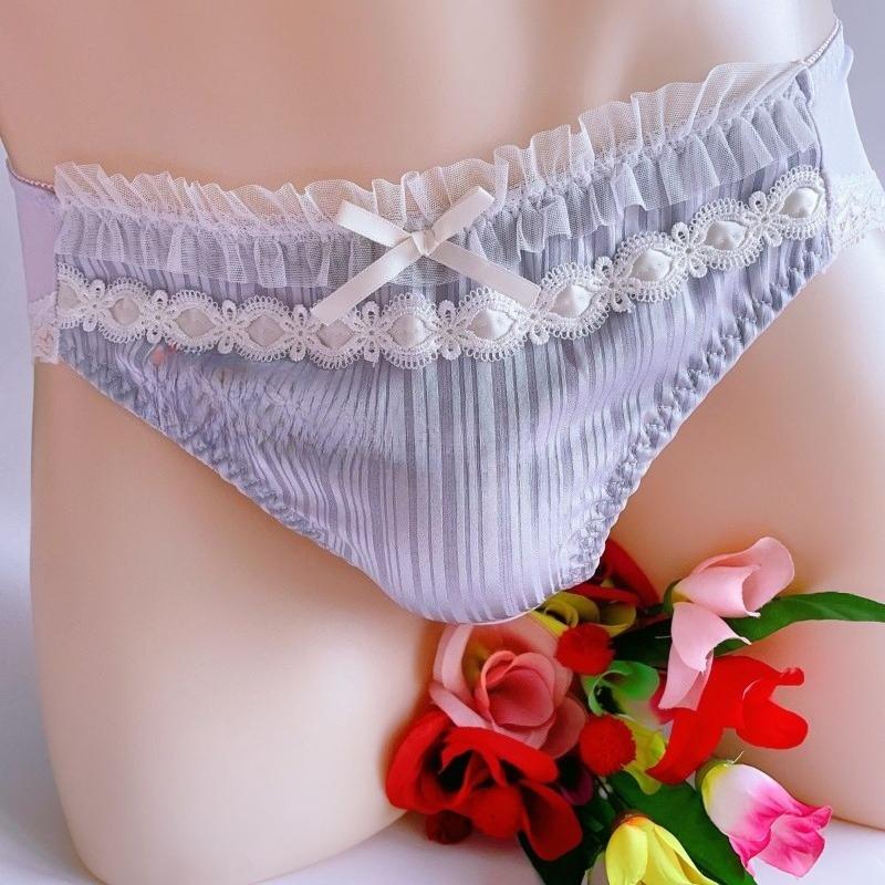 Frilly Lace Sissy Ruffled French Knickers Briefs Lingerie Japanese Sweet Lolita Male Panties Cross-Dressers Femboy Underwear
