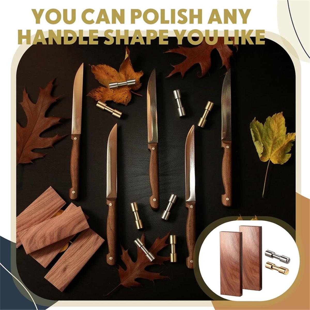 

20 Sets Bracket Bolt Fasteners with 4 Pcs Ironwood Handle Scales, 6 mm Handle Pins with Wood Making for DIY Crafts China Mainland