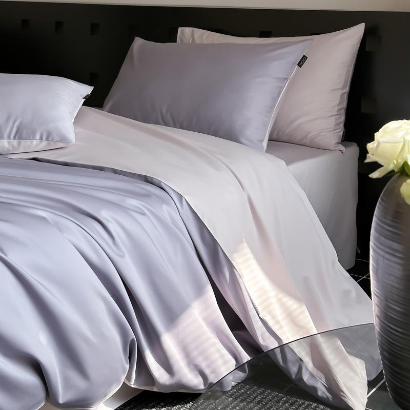 

100% Хлопок Класса А 100S Сатин Египетский Хлопок Комплект Постельного Белья 4 Предмета Роскошный Комплект Простыней с Пододеяльником и Простыней на Резинке 1.2m 3pcs/set