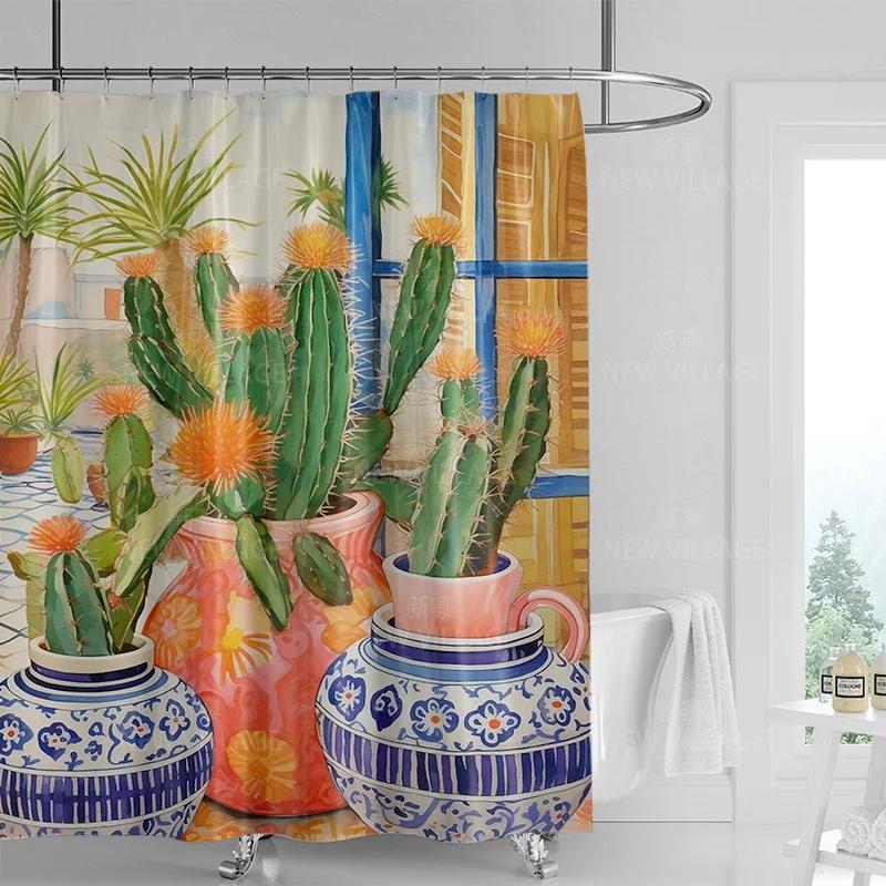 

Минималистичная шторка для душа с растениями, современное украшение для ванной комнаты и туалета, шторка для конфиденциальности 180x180см, водонепроницаемая шторка для душа W90xH180cm