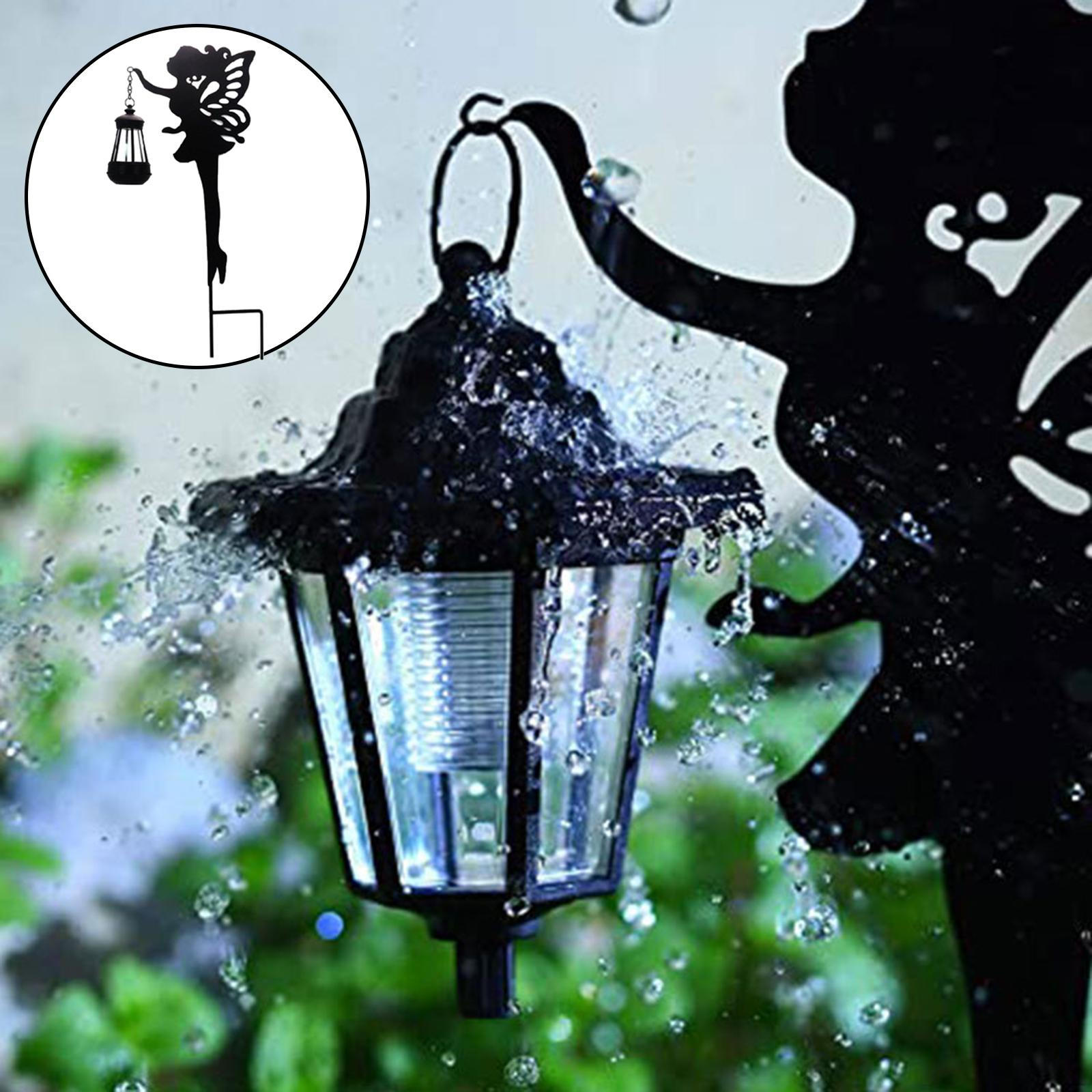 

Metal Fairy Silhouette Garden Statue Art Outdoor Decorations, Solar Girl Sculpture LED Light