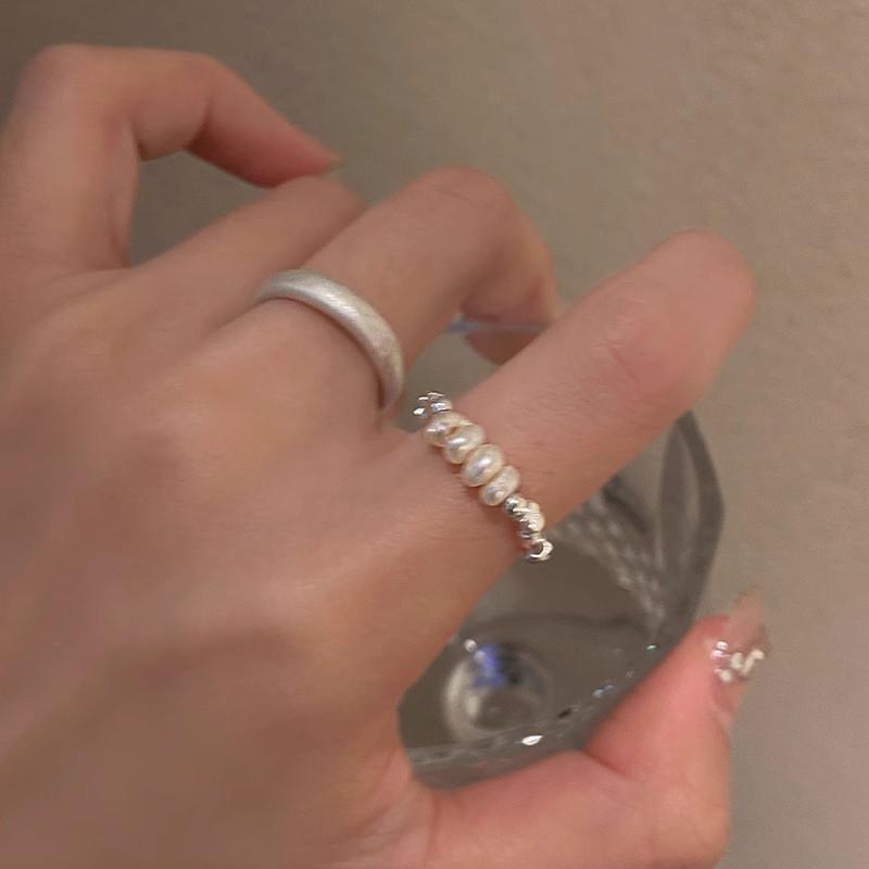 Minimalist Trendy Copper Ring With Unique Freshwater Pearls For Fashion Womens