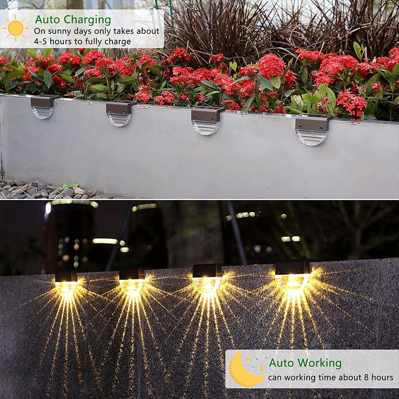 Xiaomi Solar Deck Lights Fence Lights Outdoor Step Lights Waterproof Solar Lights for Railing Stairs Step Fence Yard Patio and Pathway