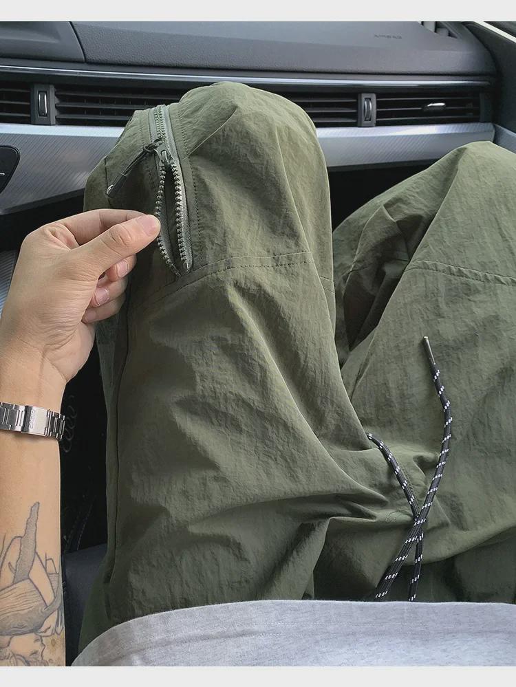 Men's Trendy Summer Quick-Drying Overalls - Functional, Casual Wide-Leg Hiking Pants