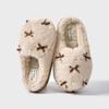 Women Indoor Fluffy Slippers Warm Faux Fur Bow Knot Female Winter Cotton Shoes Soft Plush Girls Home House Floor Slipper