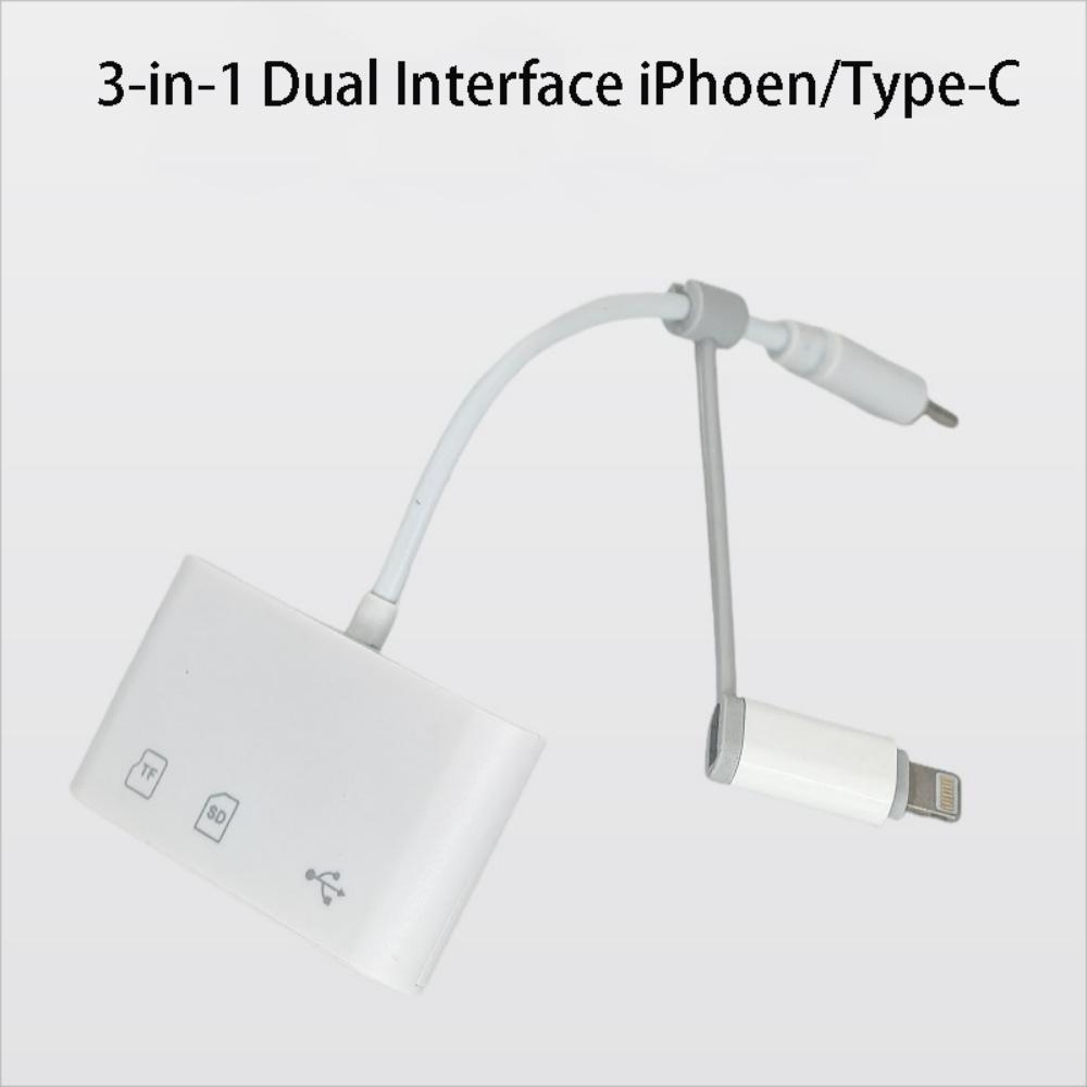 5-in-1 USB 3.0 Lightning Typ C SD TF-Kartenleser-Adapter für iPhone iPad MacBook Samsung Android Kameras Andere Geräte
