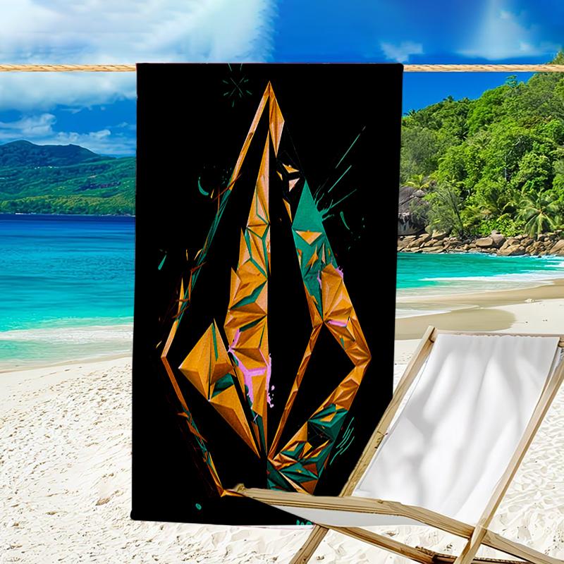 proof beach towel with a V-VOLCOM LOGO1 pattern - soft,absorbent,quick-drying,machine washable - perfect for swimming,camping,bathing
