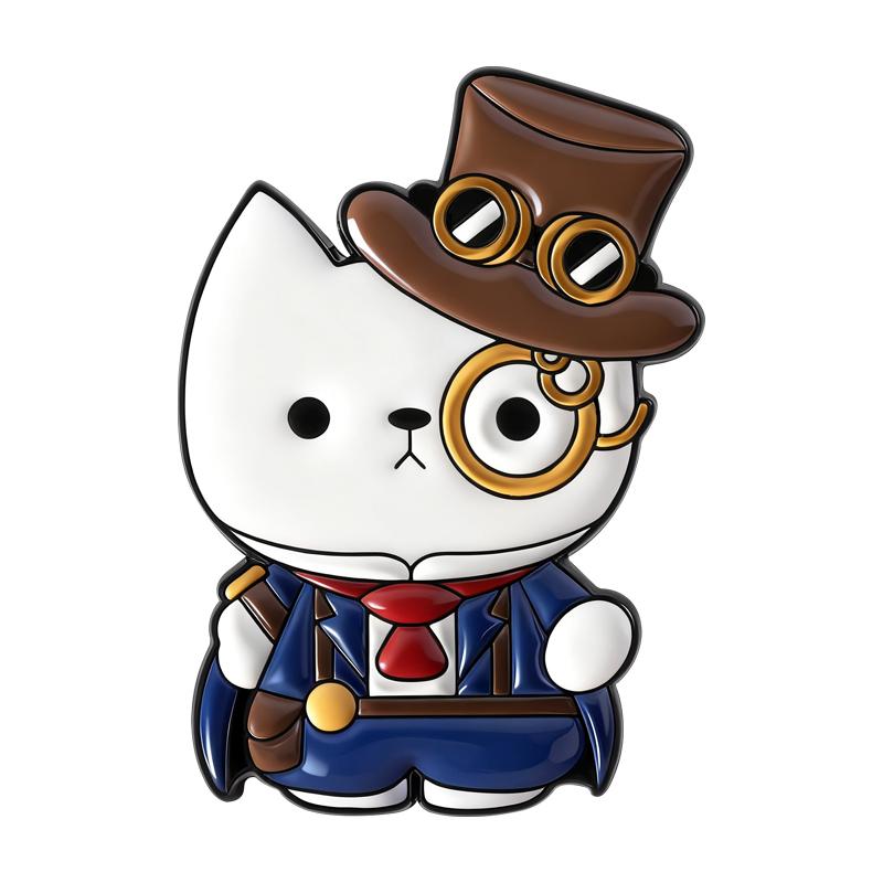Steampunk Enamel Pins Fun Cute Cat Duck Brooches Lapel Badges Cartoon Cool Animal Jewelry Gift for Kids Friends