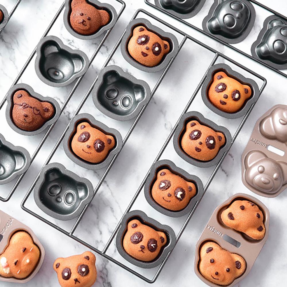 8 Mulden Bär Backform Madeleine Backform Cartoon Tierform Muffin Kuchen Home DIY Backform Kohlenstoffstahl Dekorationswerkzeug
