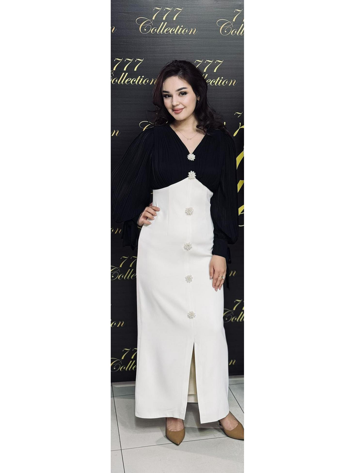 

Платье с длинным рукавом, сшитое в стиле колор-блок, осень 2024 Extra Large