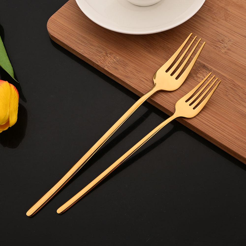 6Pcs/Set Silver Flatware Cutlery Set Stainless Steel Knife Dessert Fork Spoon Tableware Set Festival Kitchen Dinnerware Gift