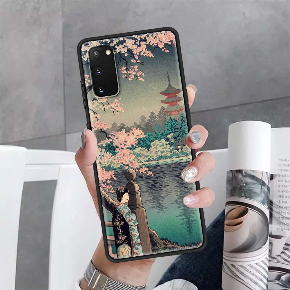 Soft Phone Case For Samsung Galaxy Note 20 Ultra 10 Lite S10 Plus S20 FE 5G 9 8 Back Cover S21 Funda Japanese Style Art Japan