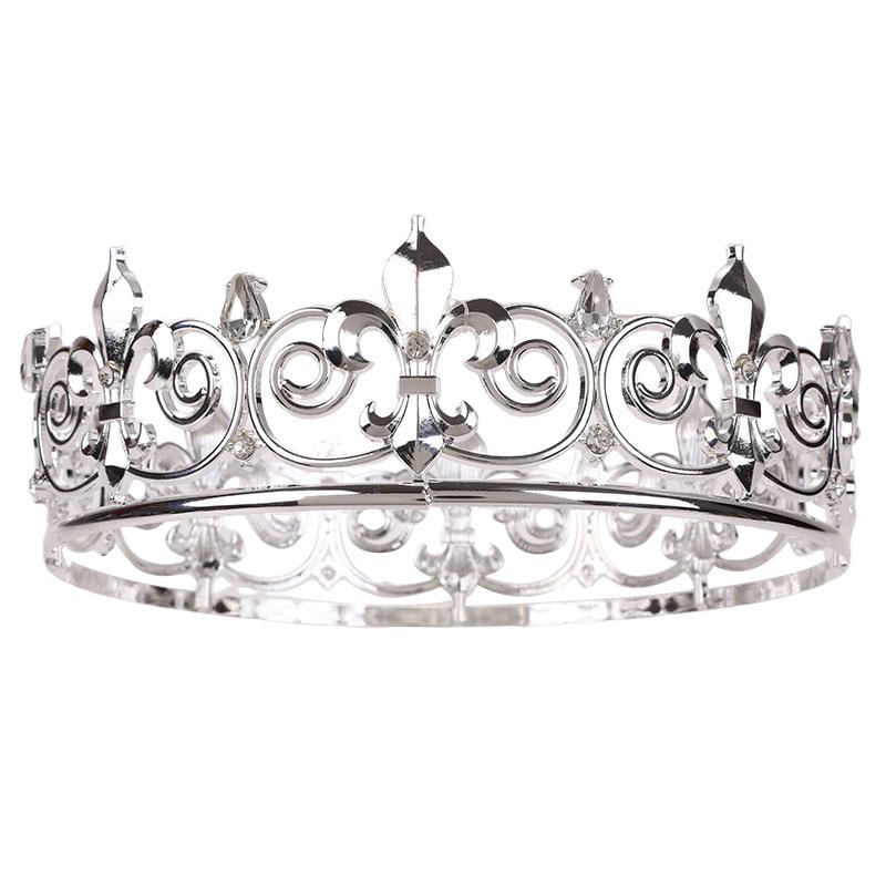 Legierung Pistolenspitze Geformte Runde Krone für Männer Queen's Haaraccessoire Kopfbedeckung Performance Kopfbedeckung Unisplendour Dekorative Runde Krone