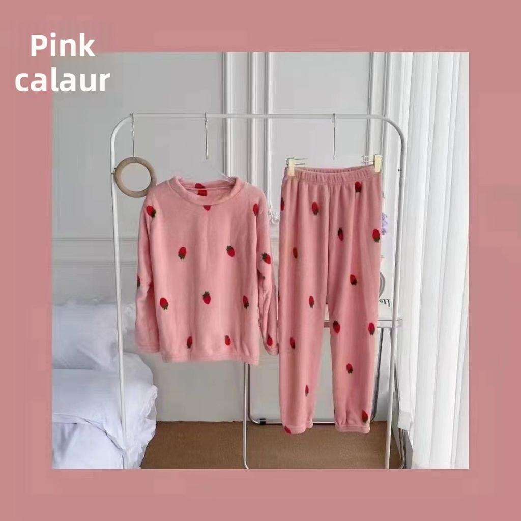 Autumn and Winter Coral Fleece Pajamas for Women, Thick and Warm Flannel Long Home Wear, Fashionable Plus Size Cardigan Set