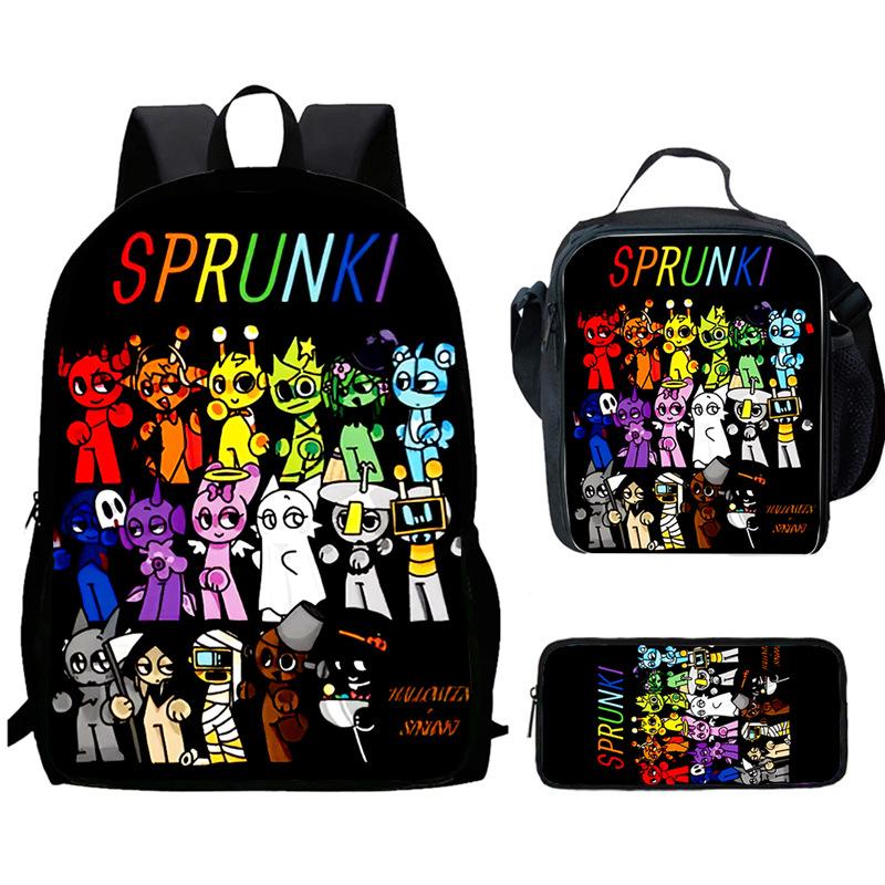 Sprunki Rhythm Box, Game Anime Backpack, Student Schoolbag, Computer Bag