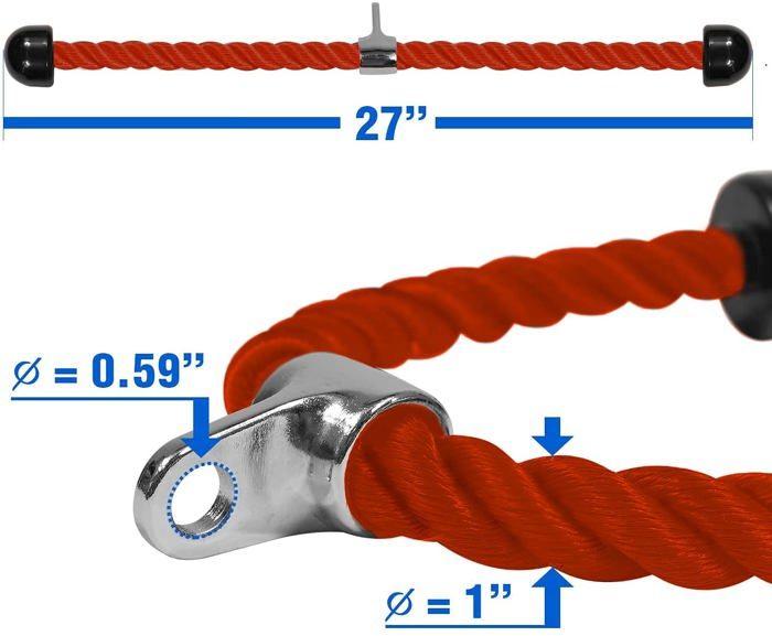 Corde de traction - yes4all - dyr0 - nylon tressé - mousqueton en acier inoxydable - anti-glisse