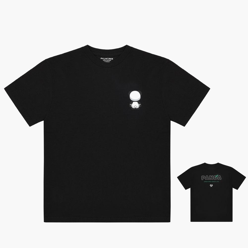 Palm Tree Golf Panda Short Sleeve T-Shirt Black Xl