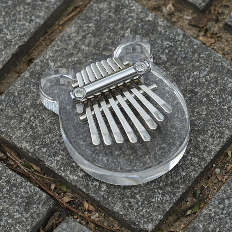 Mini 8 Tasten Kalimba Kristall Transparent Daumen Klavier Bär Herz Katze Wasser Tropfen Form Mbira Musikalisches Werkzeug