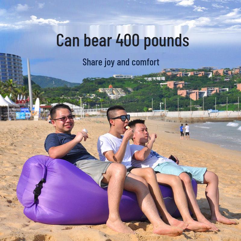 Portable Inflatable Sofa: Creative Outdoor Beach Sleeping Bag & Foldable Air Bed